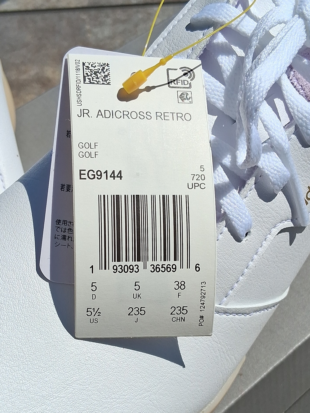 adidas White Golf Shoes with Lavender BNIB - Picture 3 of 5